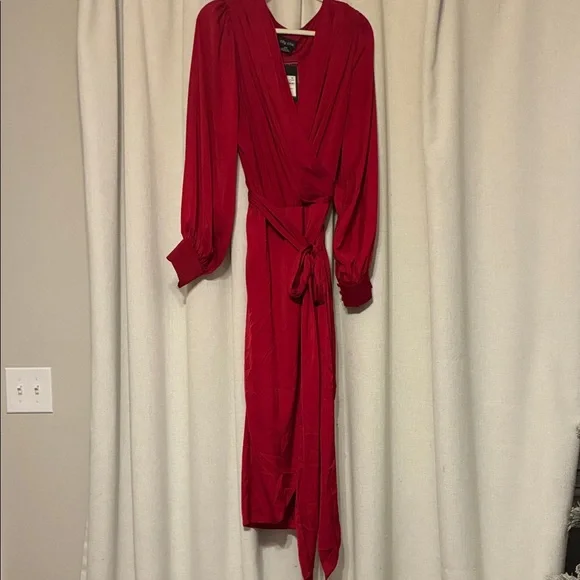 NWT Red Wrap Dress - Picture 1 of 4